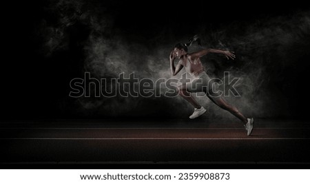 Sport dramatic backgrounds. Runner. Isolated scene. Royalty-Free Stock Photo #2359908873