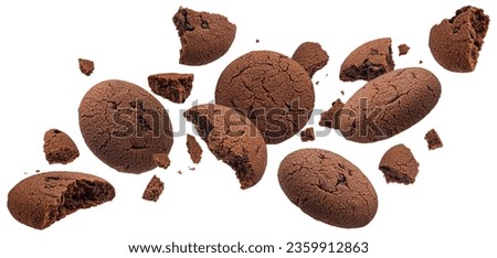 Chocolate cookies isolated on white background Royalty-Free Stock Photo #2359912863