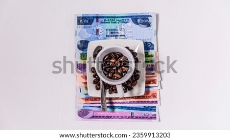 Ethiopian Birr Notes With Coffee and ATM Cards