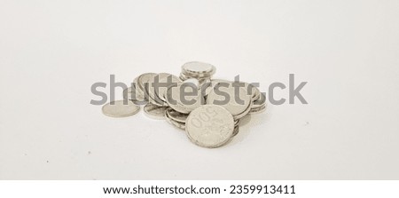 Rupiah coins on white background