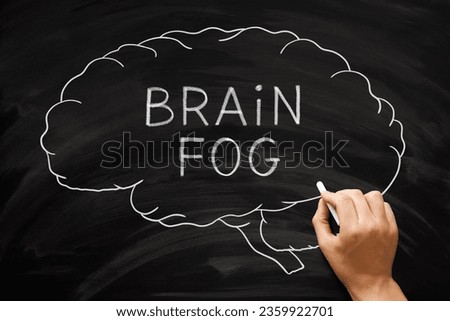 Hand drawing brain fog concept about memory problems, lack of mental clarity and an inability to focus. Royalty-Free Stock Photo #2359922701