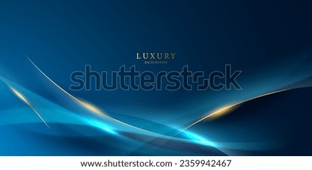 blue abstract background with luxury golden elements vector illustration Royalty-Free Stock Photo #2359942467
