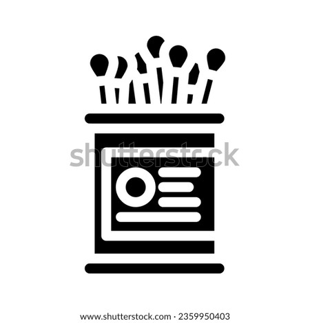 cotton swabs hygiene glyph icon vector. cotton swabs hygiene sign. isolated symbol illustration