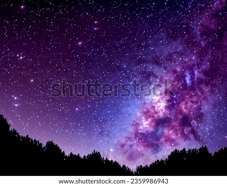 Galaxy blue night sky milky way and star on dark Background. Universe filled with stars, nebula and galaxy with noise and grain Royalty-Free Stock Photo #2359986943