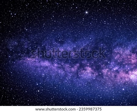 Galaxy blue night sky milky way and star on dark Background. Universe filled with stars, nebula and galaxy with noise and grain Royalty-Free Stock Photo #2359987375