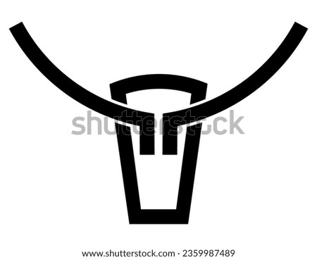 Stylized Bull skull vector logo concept. Isolated on white background.