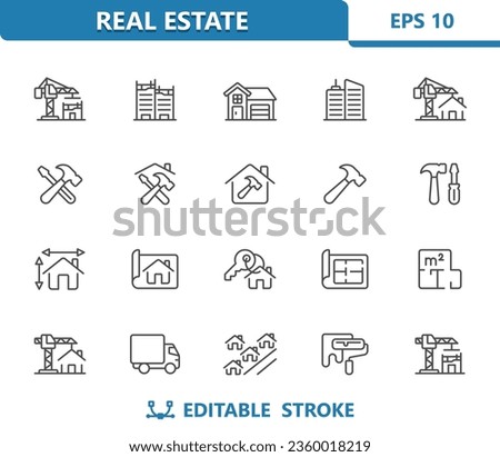 Construction Icons. Home Improvement, Real Estate, House, Home. Professional, 32x32 pixel perfect vector icon. Editable Stroke Royalty-Free Stock Photo #2360018219