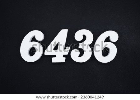 Black for the background. The number 6436 is made of white painted wood.