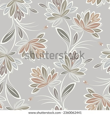 Seamless abstract floral wallpaper pattern design Royalty-Free Stock Photo #2360062441