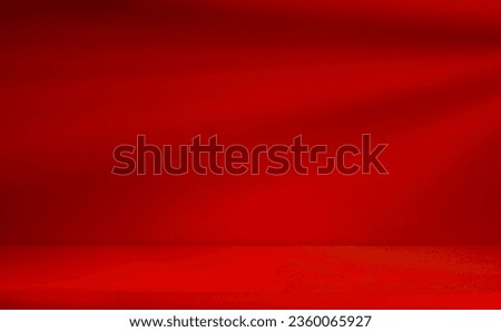 Wall interior background, studio  and backdrops show products.with shadow from window color red background for text insertion and presentation product 