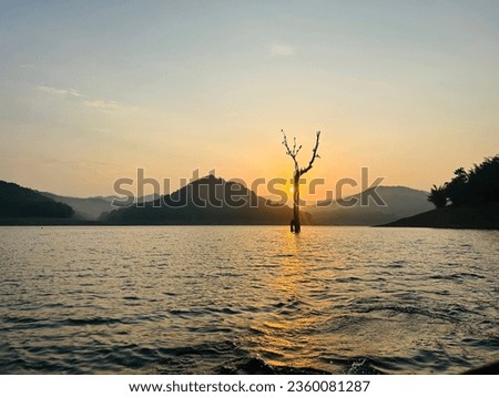 Parambikkulam tiger reservoir.crystal clear water and Royalty-Free Stock Photo #2360081287