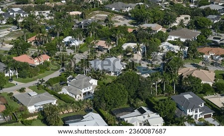 Aerial shot of Homes in Naples. Florida neighborhoods. real estate photo