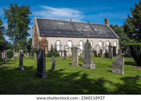 Alves Parish Church dates to the mid 19th century and was originally built as a Free Church.  Royalty-Free Stock Photo #2360118937