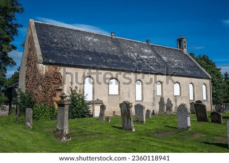 Alves Parish Church dates to the mid 19th century and was originally built as a Free Church.  Royalty-Free Stock Photo #2360118941