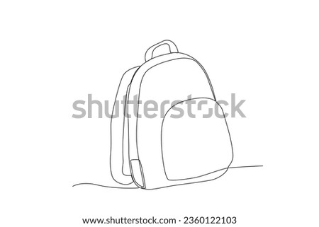 A bag with a simple design. School bag one-line drawing