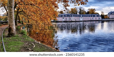  A picture of Benrath Castle in Autumn with Lakeview in Düsseldorf Germany 