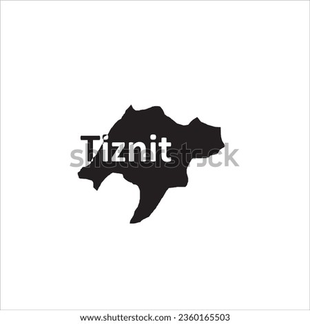 Tiznit Morocco map and black letter design on white background