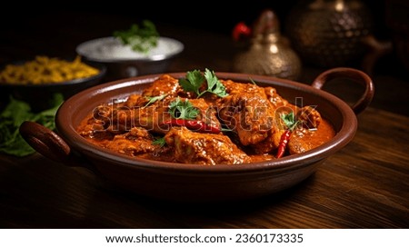 Tasty butter chicken curry dish from Indian cuisine Royalty-Free Stock Photo #2360173335