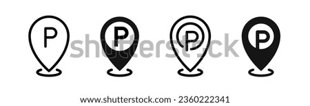 Car parking icons. Parking area signs. Parking zone. EPS 10