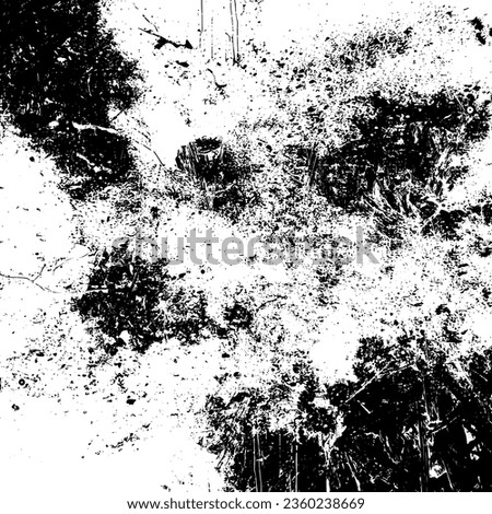 Abstract black splattered grunge backdrop. Pattern of spots, stains, ink, dots. Damaged backdrop. Vintage texture. Distressed dirty artistic design element for web, print, social media, banner