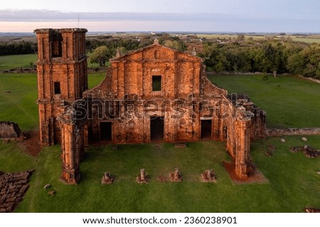 ruins of the Jesuit missions of São Miguel das Missoes in Rio Grande do Sul. Royalty-Free Stock Photo #2360238901