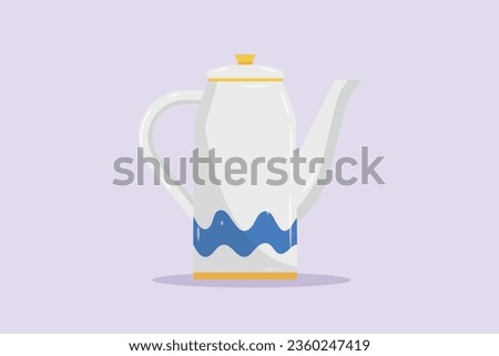 Modern ceramic kitchen utensils concept. Colored flat vector illustration isolated. 
