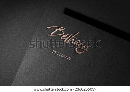 Premium Signature Name on Black Cardboard