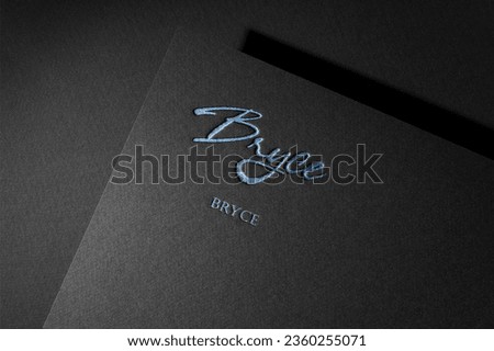 Premium Signature Name on Black Cardboard