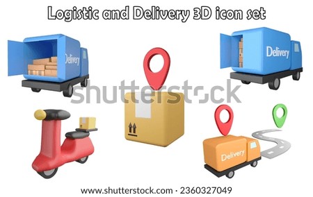 Logistic and delivery clipart element ,3D render logistic concept isolated on white background icon set No.2