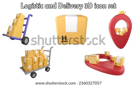 Logistic and delivery clipart element ,3D render logistic concept isolated on white background icon set No.4