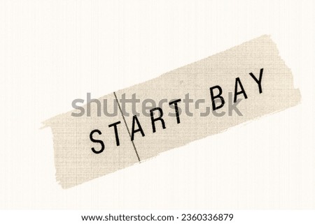 Start Bay in English vocabulary language heading and word title and meaning in sepia