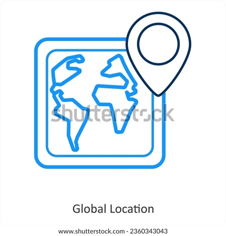 global location and location icon concept