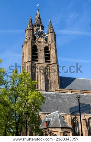 Old Church (Oude Kerk) in Delft in the state of South Holland (Zuid-Holland) Netherlands (Nederland) Royalty-Free Stock Photo #2360345959