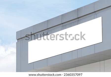 Mock up white background billboard on building. Clipping path for mock up