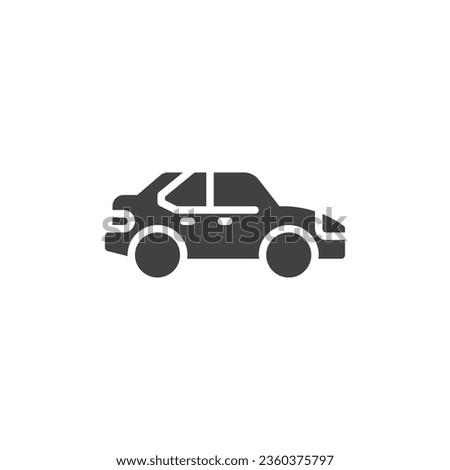 Sedan car side view vector icon. filled flat sign for mobile concept and web design. Sedan car glyph icon. Symbol, logo illustration. Vector graphics