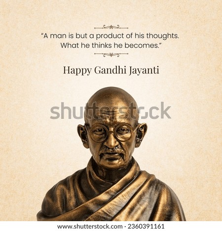 Happy Mahatma Gandhi Jayanti, Gandhi Murti, 2nd October Royalty-Free Stock Photo #2360391161