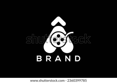 Trendy and minimal letter A film production vector logo design