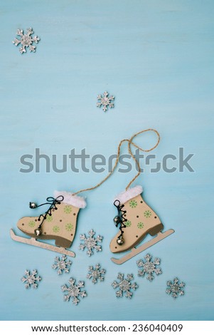 skates and snowflakes