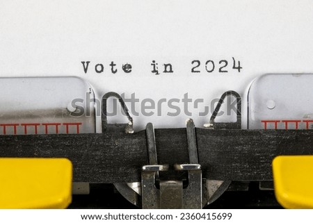 Vote in 2024 written on an old typewriter