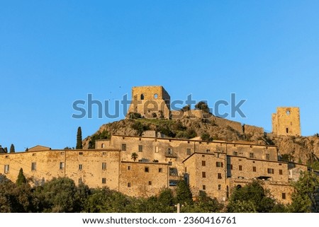 Montemassi a fortified village in the province of Grosseto. Tuscany. Italy Royalty-Free Stock Photo #2360416761