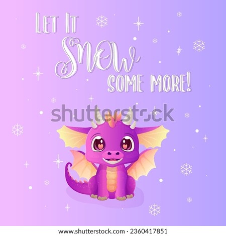 a happy new year card with a cute dragon. Vector illustration 
