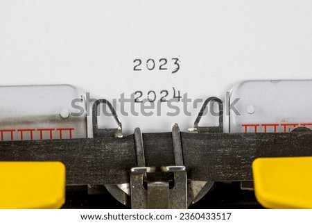 2023 - 2024 written on an old typewriter