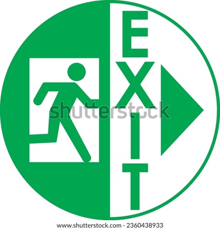emergency exit door signage, vector illustration. template ready to print high resolution file.good for office building,hotel,hospital,supermarket,mall