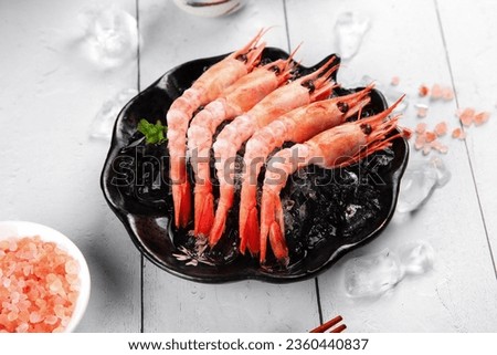 Coldwater Prawn,Coldwater Shrimp,Pandalus borealis,Seafood food, indoor close-up shot