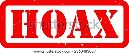 Red Hoax Fake Rubber Stamp Grunge Texture Label Badge Sticker Vector EPS PNG Transparent No Background Clip Art Vector EPS PNG 
