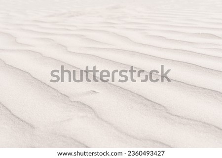 Top view of idyllic sandy dunes ridges ripples beach. Summer, holiday vacation, travelling nature, tourism, landscape, desert, wallpaper, advertisement pattern texture environment background