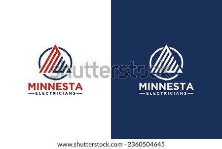 ME Initial logo concept with electric template vector