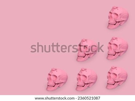 pastel pink skulls with scorpios on a pink background
