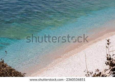 isola d'Elba, italy, a beautiful Island. Capo Bianco beach elba island drone Royalty-Free Stock Photo #2360536851