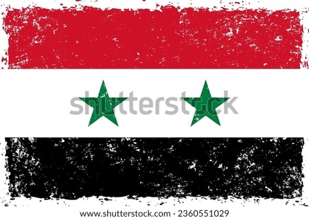 Syria flag grunge distressed style